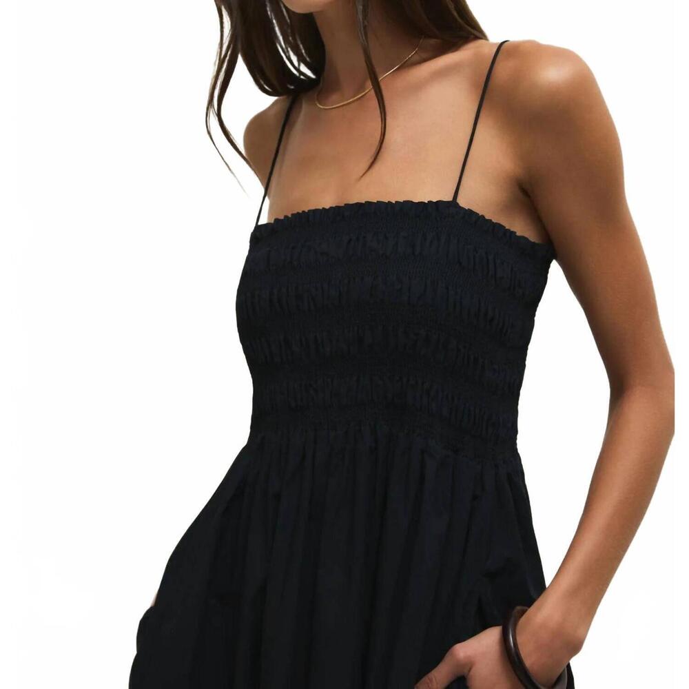 NEW Z SUPPLY cornelia poplin midi dress in black - Picture 3 of 9